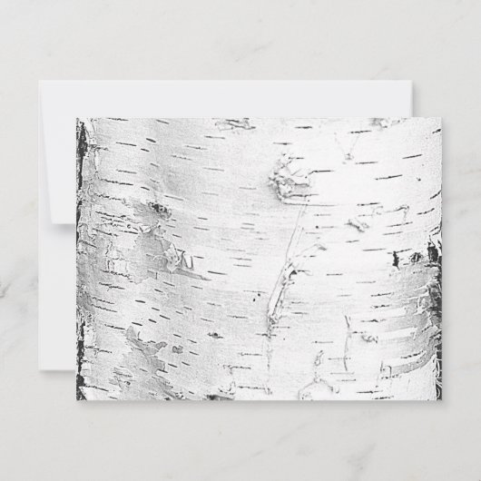 Birch Bark Wedding Hearts Response Kaart (Achterkant)