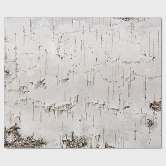 Birch Bark Wit Rustiek Vakantie Gift Cadeaupapier (Vlak)