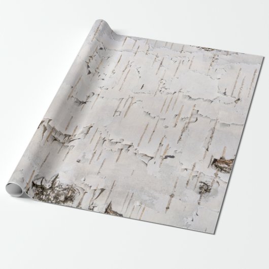 Birch Bark Wit Rustiek Vakantie Gift Cadeaupapier (Uitgerold)