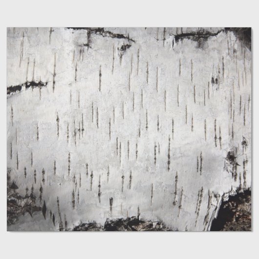 Birch Bark Wit Rustiek Vakantie Gift Cadeaupapier (Vlak)