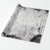 Birch Bark Wit Rustiek Vakantie Gift Cadeaupapier (Uitgerold)
