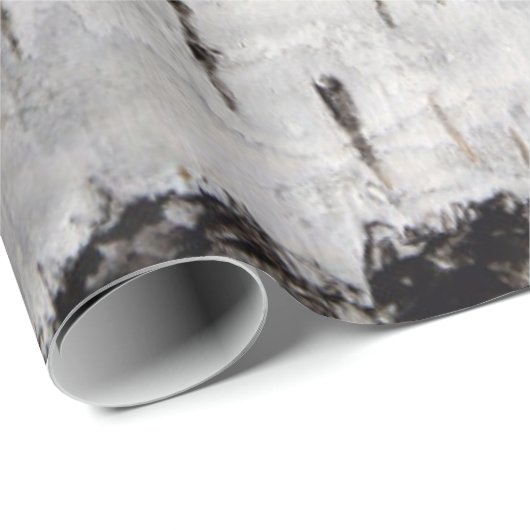 Birch Bark Wit Rustiek Vakantie Gift Cadeaupapier (Rol Hoek)