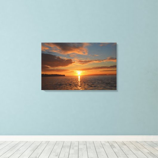 Birch Bay Washington Sunset Canvas Afdruk (Insitu (Houten vloer))