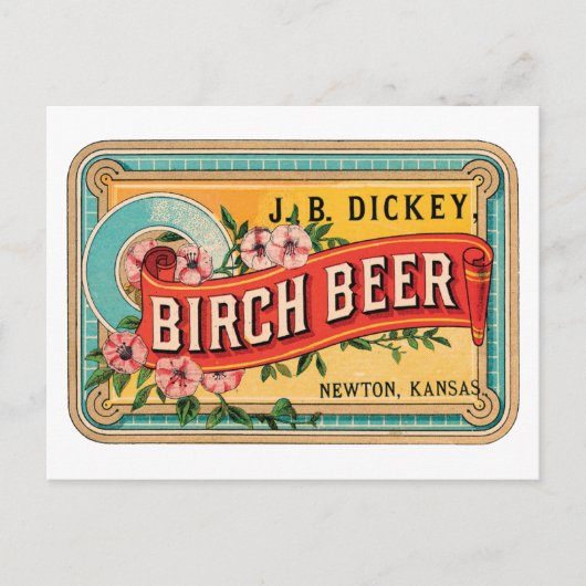Birch Beer JB Dickey, Newton Kansas Briefkaart (Voorkant)