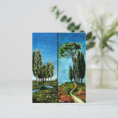 BIRCH BOMEN, CYPRESS, MEDITERRANE PIJN IN TUSCANY BRIEFKAART (Staand voorkant)