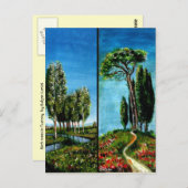 BIRCH BOMEN, CYPRESS, MEDITERRANE PIJN IN TUSCANY BRIEFKAART (Voorkant / Achterkant)