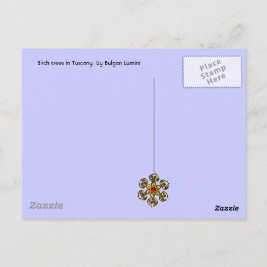 BIRCH BOMEN IN TUSCANY BRIEFKAART (Achterkant)
