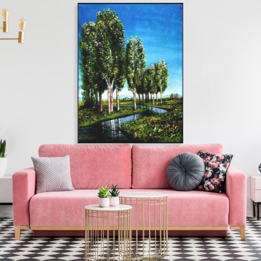 BIRCH BOMEN IN TUSCANY CANVAS AFDRUK (Insitu (Woonkamer))