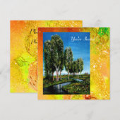 BIRCH-BOMEN IN TUSCANY, gele groene goudsparken Kaart (Voorkant / Achterkant)