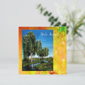 BIRCH-BOMEN IN TUSCANY, gele groene goudsparken Kaart (Staand voorkant)