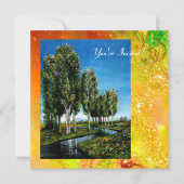 BIRCH-BOMEN IN TUSCANY, gele groene goudsparken Kaart (Voorkant)