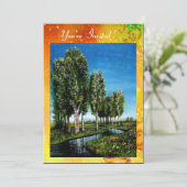 BIRCH-BOMEN IN TUSCANY, groene bruine geelsparken Kaart (Staand voorkant)