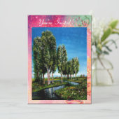 BIRCH-BOMEN IN TUSCANY, groene roze goudsparken Kaart (Staand voorkant)