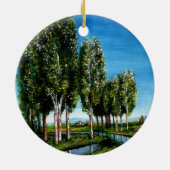 BIRCH BOMEN IN TUSCANY KERAMISCH ORNAMENT (Achterkant)