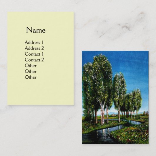 BIRCH BOMEN IN TUSCANY VISITEKAARTJE (Voorkant / Achterkant)
