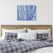 Birch Branches - Cyanotype-effect Canvas Afdruk (Insitu (Slaapkamer))