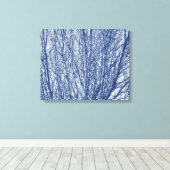 Birch Branches - Cyanotype-effect Canvas Afdruk (Insitu (Houten vloer))