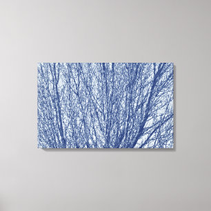Birch Branches - Cyanotype-effect Canvas Afdruk