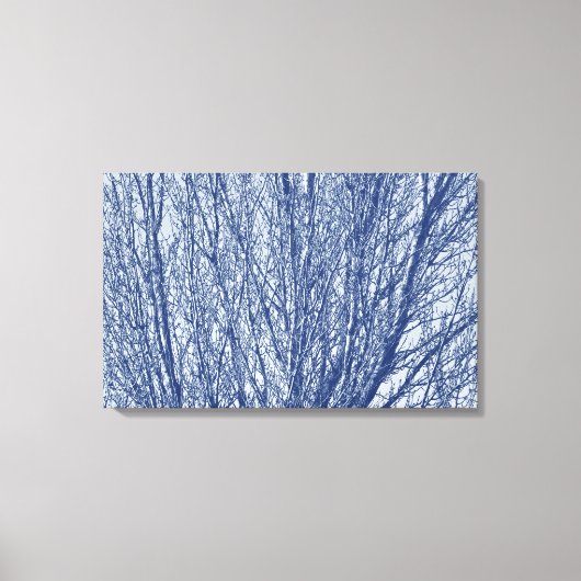 Birch Branches - Cyanotype-effect Canvas Afdruk (Voorkant)