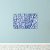 Birch Branches - Cyanotype-effect Canvas Afdruk (Insitu (Houten vloer))