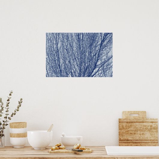 Birch Branches - Cyanotype-effect Poster (Keuken)