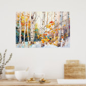 Birch Forest Landscape Home Decor Poster (Keuken)