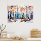 Birch Forest Landscape Poster (Keuken)