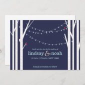 Birch Forest Navy Save the Date Announements (Voorkant / Achterkant)