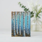 Birch Forest Postcard Feestdagenkaart (Staand voorkant)