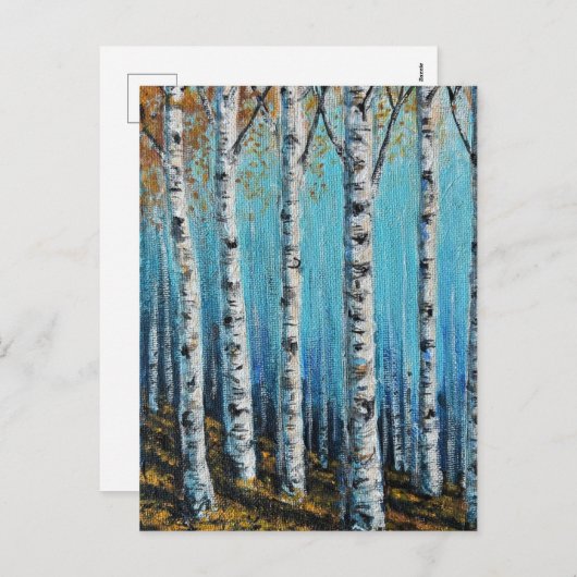 Birch Forest Postcard Feestdagenkaart (Voorkant / Achterkant)
