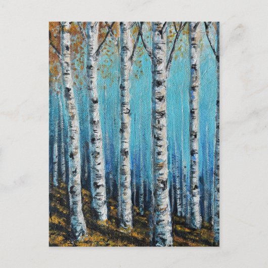Birch Forest Postcard Feestdagenkaart (Voorkant)