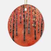 Birch Forest Red Keramisch Ornament (Links)