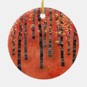 Birch Forest Red Keramisch Ornament (Achterkant)