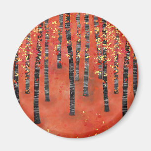 Birch Forest Red Magneet