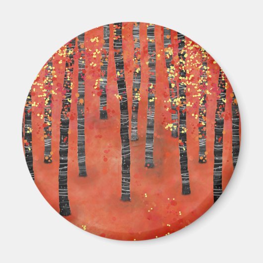 Birch Forest Red Magneet (Voorkant)