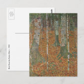 Birch Forest van Gustav Klimt,  Art Nouveau Briefkaart (Voorkant / Achterkant)