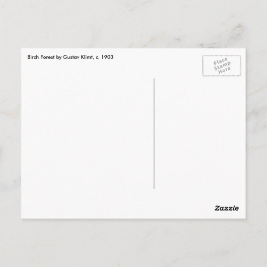 Birch Forest van Gustav Klimt,  Art Nouveau Briefkaart (Achterkant)