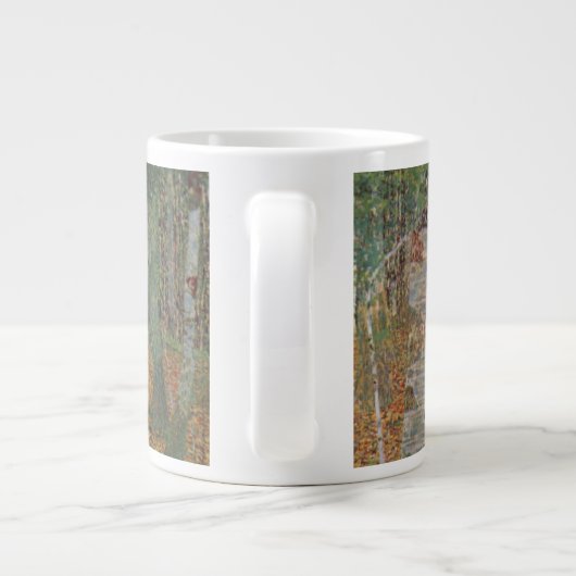 Birch Forest van Gustav Klimt,  Art Nouveau Grote Koffiekop (Achterkant)