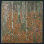 Birch Forest van Gustav Klimt,  Art Nouveau Katoenen Servet<br><div class="desc">Birch Forest (c. 1903) van Gustav Klimt is een Victoriaans era Symbolisme fijn kunstlandschapsschilderij met een natuur scène. Een bos met berkenbomen en bladeren in het herfstseizoen, met bruine bladeren verspreid over de grond. Over de kunstenaar: Gustav Klimt (1862-1918) was een Oostenrijkse symbolistische schilder en een van de meest prominente...</div>