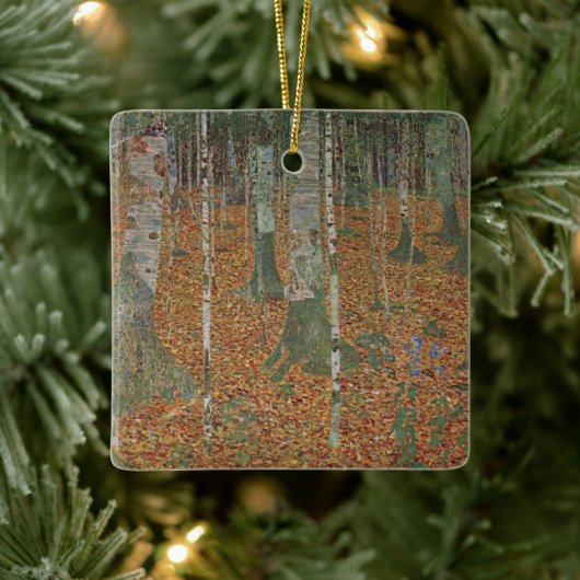 Birch Forest van Gustav Klimt, Art Nouveau Keramisch Ornament (Boom)