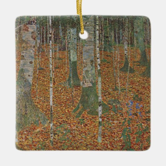 Birch Forest van Gustav Klimt,  Art Nouveau Keramisch Ornament (Voorkant)