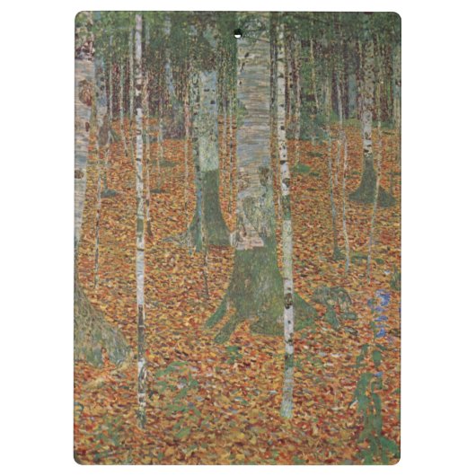 Birch Forest van Gustav Klimt,  Art Nouveau Klembord (Achterkant)