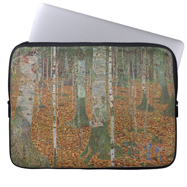 Birch Forest van Gustav Klimt,  Art Nouveau Laptop Sleeve (Voorkant)