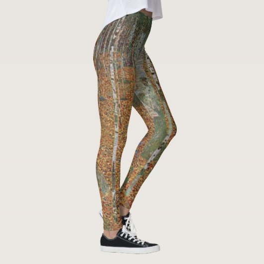 Birch Forest van Gustav Klimt,  Art Nouveau Leggings (Rechts)