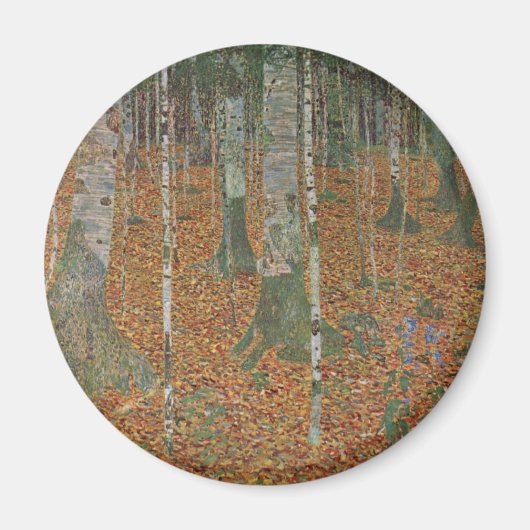 Birch Forest van Gustav Klimt, Art Nouveau Magneet (Voorkant)
