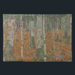 Birch Forest van Gustav Klimt,  Art Nouveau Placemat<br><div class="desc">Birch Forest (c. 1903) van Gustav Klimt is een Victoriaans era Symbolisme fijn kunstlandschapsschilderij met een natuur scène. Een bos met berkenbomen en bladeren in het herfstseizoen, met bruine bladeren verspreid over de grond. Over de kunstenaar: Gustav Klimt (1862-1918) was een Oostenrijkse symbolistische schilder en een van de meest prominente...</div>