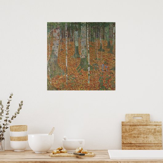Birch Forest van Gustav Klimt,  Art Nouveau Poster (Keuken)
