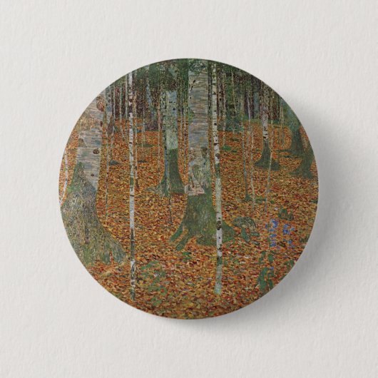Birch Forest van Gustav Klimt,  Art Nouveau Ronde Button 5,7 Cm (Voorkant)