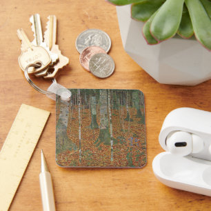 Birch Forest van Gustav Klimt, Art Nouveau Sleutelhanger