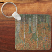 Birch Forest van Gustav Klimt,  Art Nouveau Sleutelhanger (Voorkant)